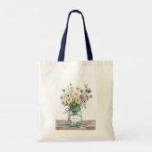 Wilde bloemen in Metselaars Pot met Aangepaste Naa Tote Bag (Achterkant)
