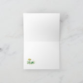 Wilde bloemen in Moss Monogram Note Card Notitiekaartje (Binnen)