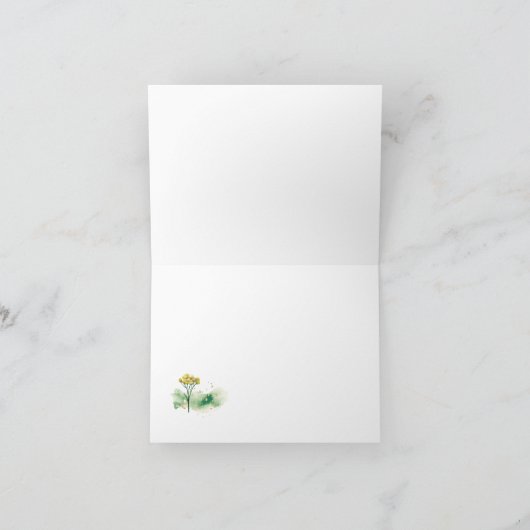 Wilde bloemen in Moss Monogram Note Card Notitiekaartje (Binnen)