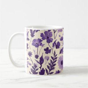 Wilde bloemen in paardennuances 💜 koffiemok
