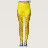 Wilde bloemen in Paars en goud door Aleta Leggings (Voorkant)