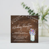 Wilde Bloemen in Pot met Landelijke Verlichting Tr Kaart (Staand voorkant)