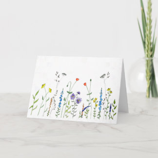 Wilde bloemen in Waterverven Kaart