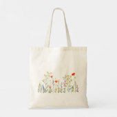 Wilde bloemen in Waterverven Tote Bag (Achterkant)
