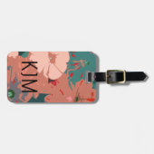 Wilde Bloemen Initialen Bloem Naam Cadeau Op Maat Bagagelabel (Voorkant horizontaal)