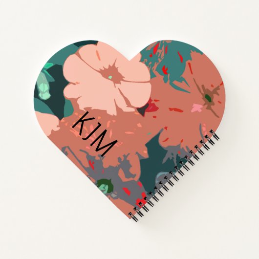 Wilde Bloemen Initialen Bloemige Huwelijks Verjaar Notitieboek (Achterkant)