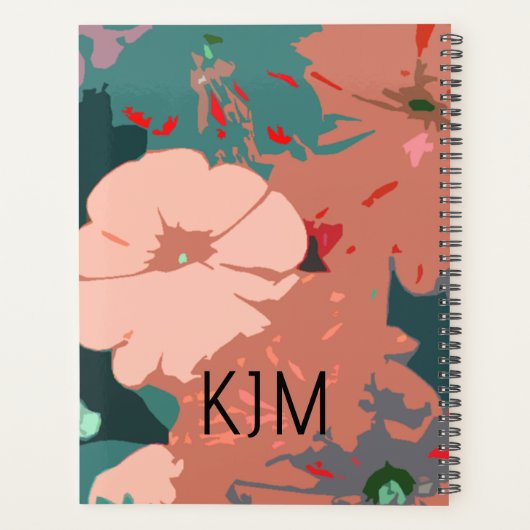 Wilde Bloemen Initialen Bloemstuk Aangepaste Naam Planner (Achterkant)