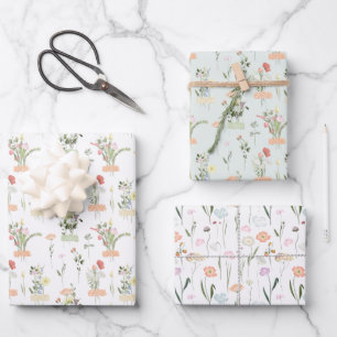Wilde bloemen inpakpapier vel