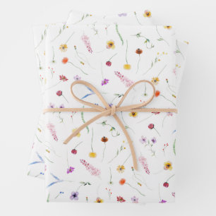 Wilde bloemen inpakpapier vel