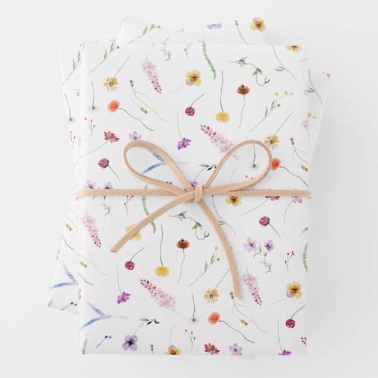 Wilde bloemen inpakpapier vel (In situ)