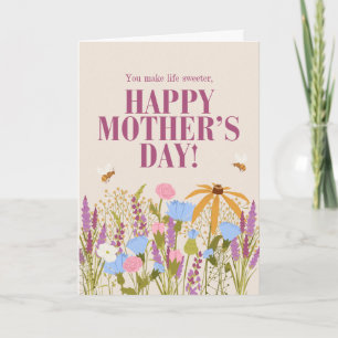 Wilde Bloemen jullie maken het leven zoeter Geluk Kaart