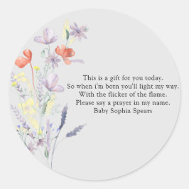 Wilde bloemen - Kaaretiket gebeden Ronde Sticker