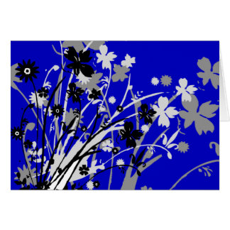 Wilde bloemen Kaart (blauw)