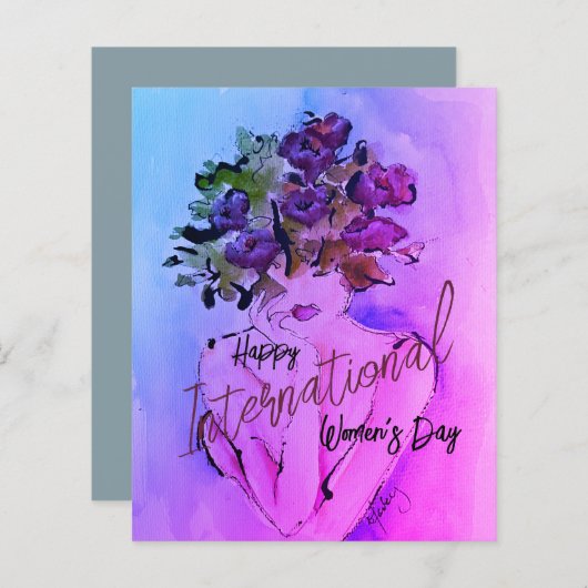 Wilde bloemen Kaart voor bloemennoot (Voorkant / Achterkant)