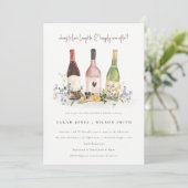 Wilde bloemen Kaas om van wijn te houden Verloving Kaart (Staand voorkant)