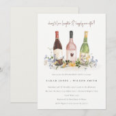 Wilde bloemen Kaas om van wijn te houden Verloving Kaart (Voorkant / Achterkant)