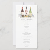 Wilde bloemen Kaas Wijnflesjes Weddenschap Bedankkaart (Voorkant)