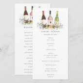 Wilde bloemen Kaas Wijnflesjes Weddenschap Bedankkaart (Voorkant / Achterkant)