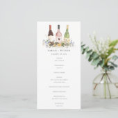 Wilde bloemen Kaas Wijnflesjes Weddenschap Bedankkaart (Staand voorkant)