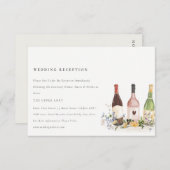 Wilde bloemen Kaas Wijnflessen Bindende receptie Informatiekaartje (Voorkant / Achterkant)