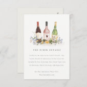 Wilde bloemen Kaas Wijnflessen Weddenschap Details Informatiekaartje (Voorkant / Achterkant)