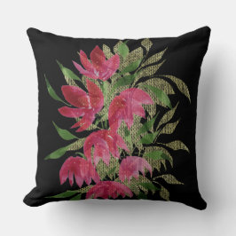 Wilde Bloemen Kant Textuur Boho Waterverf Kussen