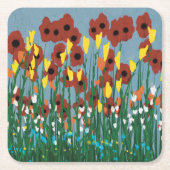 Wilde bloemen kartonnen onderzetters (Voorkant)