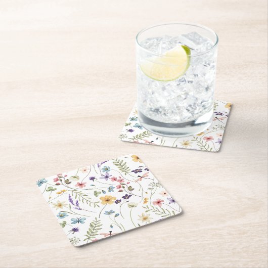 Wilde bloemen kartonnen onderzetters (Insitu)