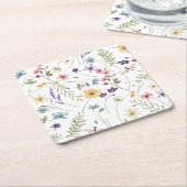 Wilde bloemen kartonnen onderzetters (Schuin)