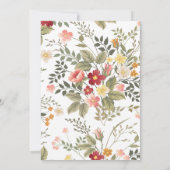 Wilde bloemen kattenmeisje verjaardag kaart (Achterkant)