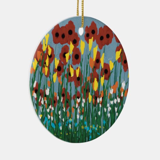 Wilde bloemen keramisch ornament (Rechts)