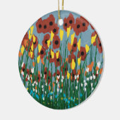 Wilde bloemen keramisch ornament (Links)