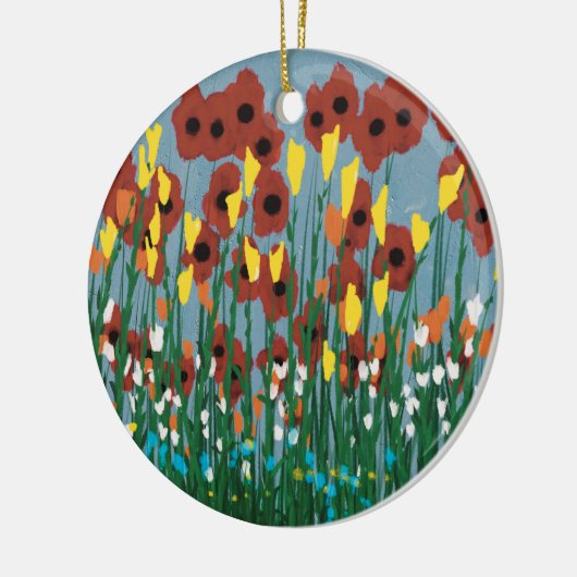 Wilde bloemen keramisch ornament (Links)