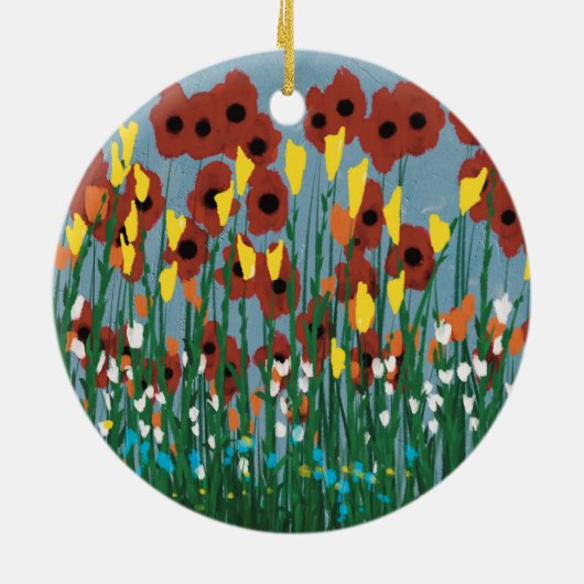 Wilde bloemen keramisch ornament (Achterkant)