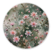 wilde bloemen keramische knop (Voorkant)