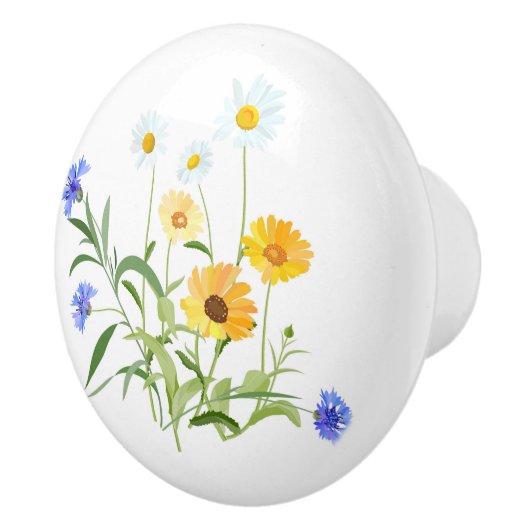 Wilde bloemen keramische knop (Rechts)