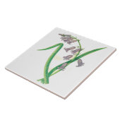 Wilde bloemen - Keukenkeramische tapijtschelp Tegeltje (Zijkant)