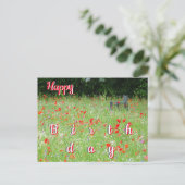 Wilde Bloemen Klaprozen Bank Happy Birthday Wenska Briefkaart (Staand voorkant)