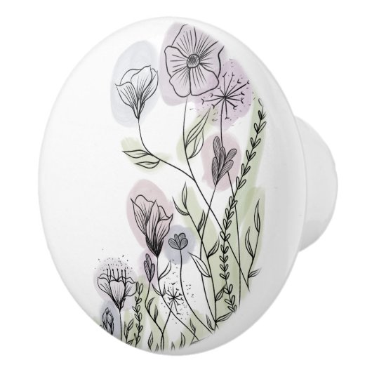 Wilde bloemen Klassiek Keramische Knop (Rechts)