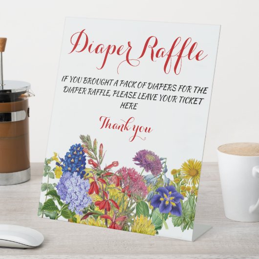 Wilde bloemen Kluidersspel Reclamebord Met Voetstuk (Insitu)