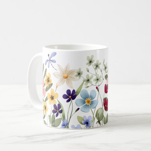 Wilde bloemen koffiemok (Voorkant links)