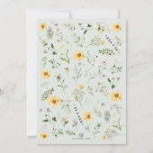 Wilde bloemen konijn rijdt in een wortel auto baby kaart (Achterkant)