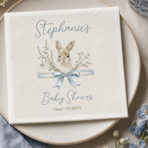 Wilde Bloemen Konijn Watercolor Baby Shower Servet