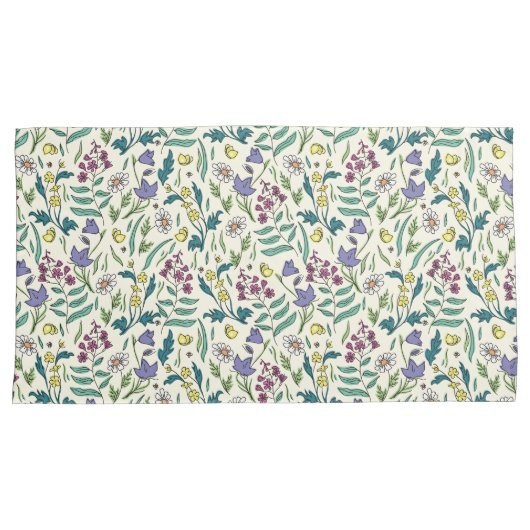 Wilde bloemen Koningsgrootte Kussensloop (Voorkant-Rechts)