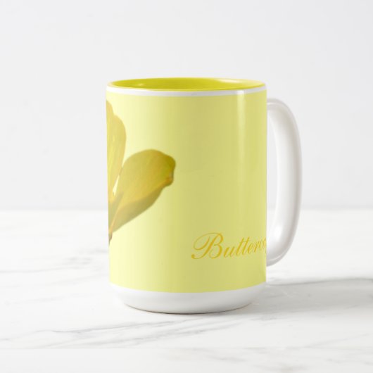 Wilde bloemen Kunst Koffiebeker Botercup Tweekleurige Koffiemok (Voorkant rechts)