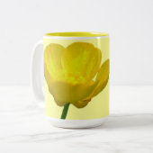 Wilde bloemen Kunst Koffiebeker Botercup Tweekleurige Koffiemok (Voorkant links)