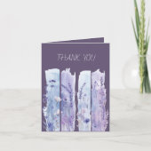 Wilde Bloemen Kwaststreken Paars en Lavendel Bedankkaart (Voorkant)