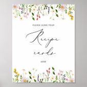 Wilde bloemen laat hier je receptkaart poster (Voorkant)