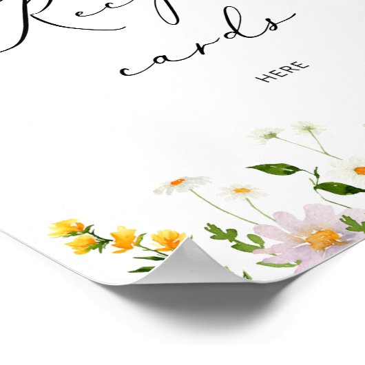 Wilde bloemen laat hier uw receptkaart poster (Hoek)