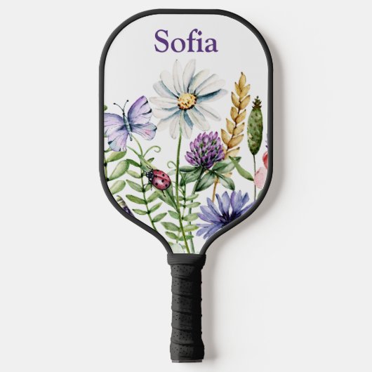 Wilde bloemen Ladybug en Butterfly Signature Pickleball Paddle (Voorkant)